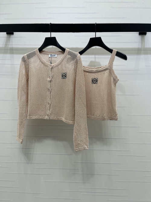 Loewe Soft and Stylish Two-piece Knit Vest and Cardigan Set