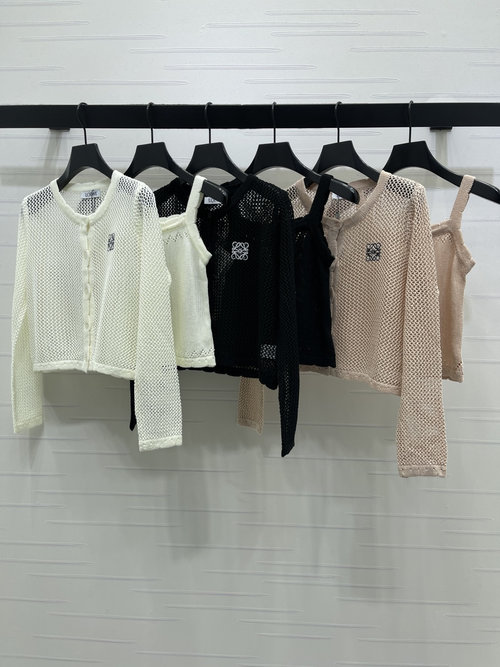 Loewe Soft and Stylish Two-piece Knit Vest and Cardigan Set