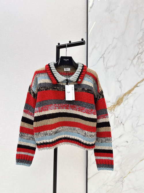 Celine Limited Plaid Alpaca Blend Sweater