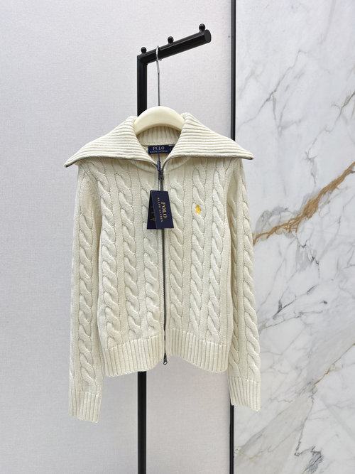 Polo Ralph Lauren Classic Cable Knit Cardigan in Soft Wool Blend