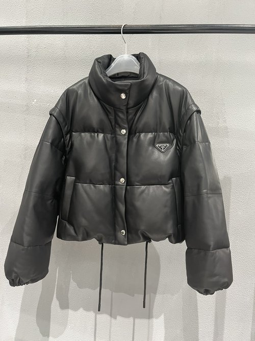 Prada Prada-style Sheepskin Down Jacket with Detachable Sleeves