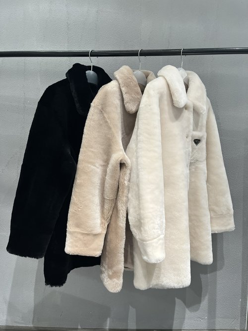 Prada Shirt-Style Shearling Coat with Oversized and Versatile Design