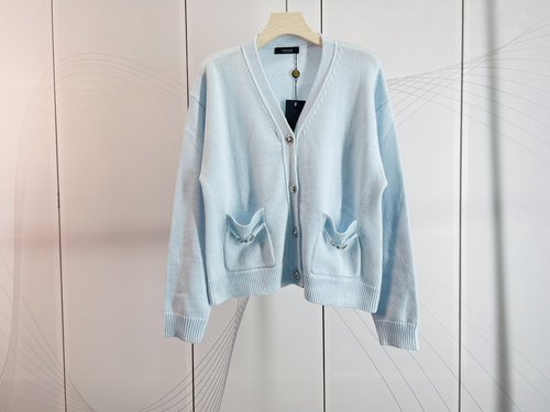 Versace Versace Light Blue V-neck Knit Cardigan in Casual Style