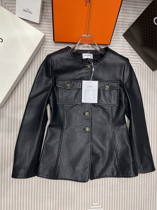 Chanel Gorgeous Cinched-waist Genuine Leather Coat