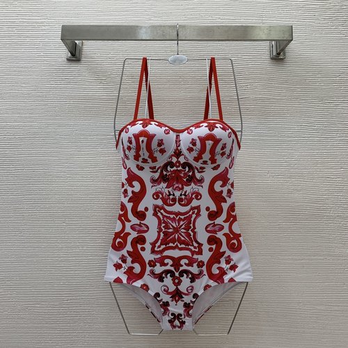 Dolce & Gabbana Vintage Floral Print Structured One-Piece Swimsuit