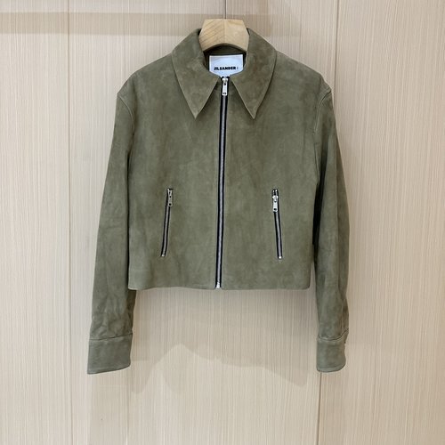 Jil Sanders Exclusive Leather Moto Jacket with 3D Cut and Fine Texture