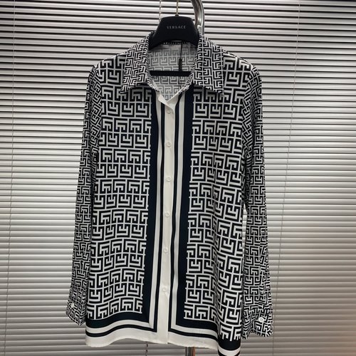 Versace Custom Logo Printed Long Sleeve Shirt with High-end and Soft Fabric