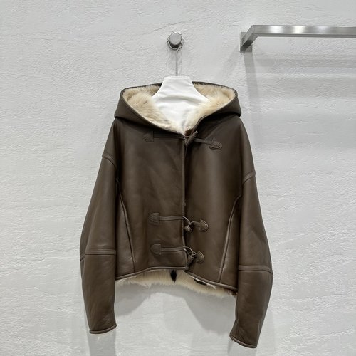 Chanel Luxury Imported Fur - trimmed Classic H - shaped Hooded Jacket