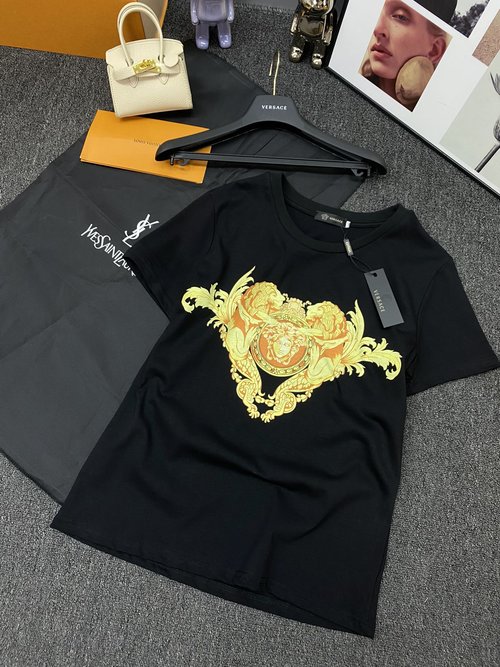 Versace Medusa Totem Round-Neck Short-Sleeve, Imported Digital Print