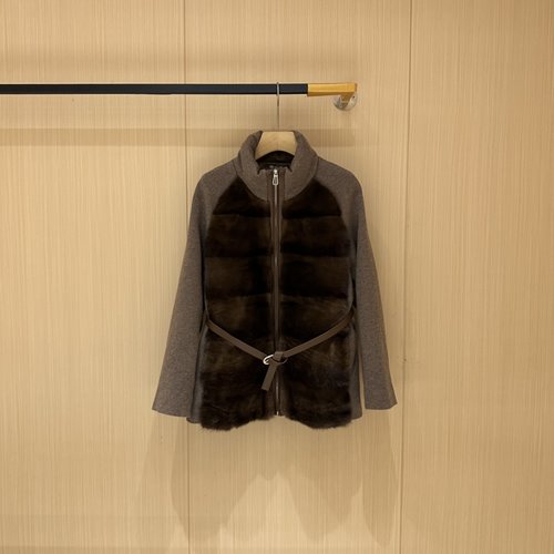 Louis Vuitton Luxurious Wool, Mink, and Goose Down Coat with Sheepskin Accents