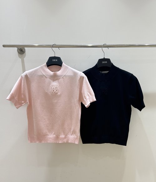 Alexander Wang Unique Three-Dimensional Embossed Half-High Neck Knit Top