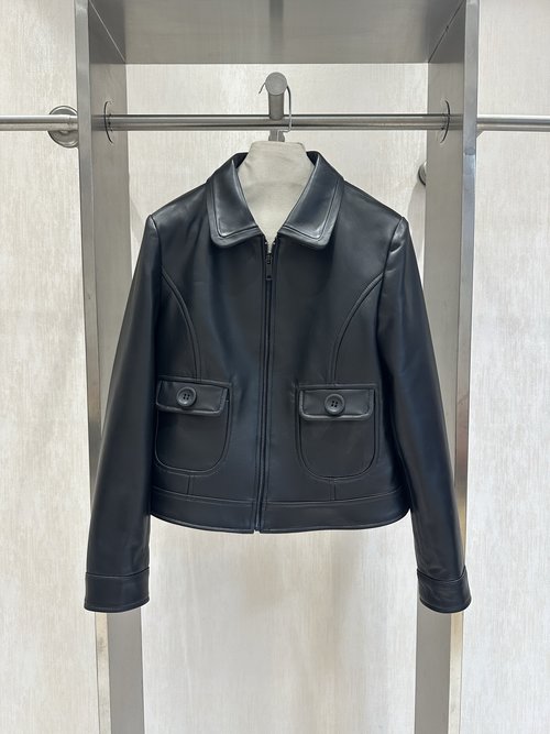 Celine Vintage Modern Leather Jacket Crafted from Soft and Fine Lambskin