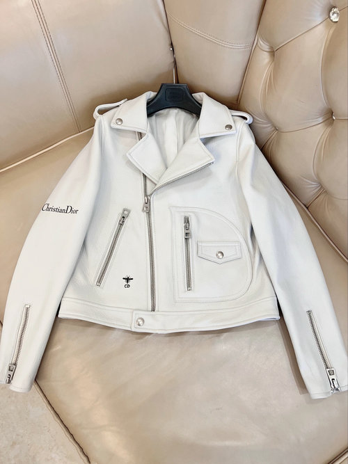 Chanel Chic Printed Leather Jacket with High-quality Hardware Accents