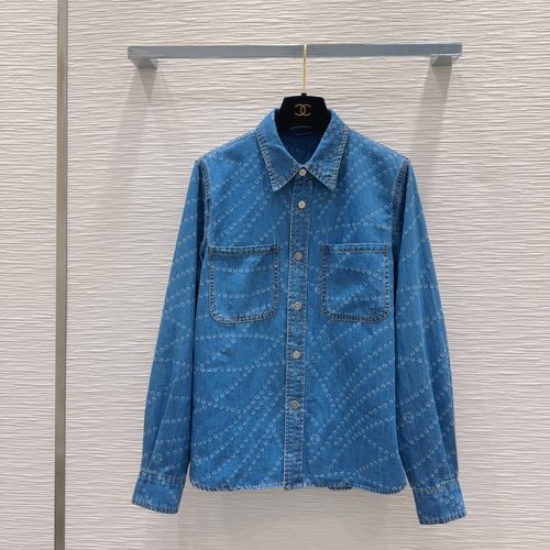 Chanel Retro Enzyme-Washed Denim with Quality Fabric