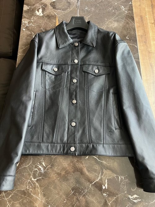 Chanel Stylish Printed Goatskin Biker Jacket with High-End Custom Hardware, Durable and Elegant