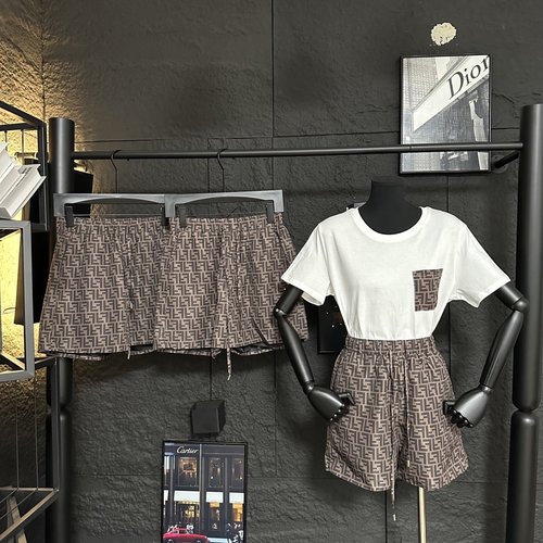 Dior Trendy Logo Full - Printed Shorts in Soft Windbreaker Material