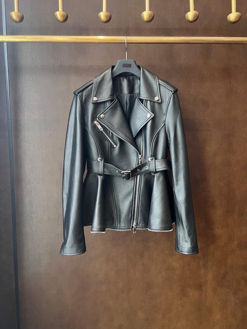 Chanel Stylish Unisex Leather Jacket with Custom Hardware and Thread Design