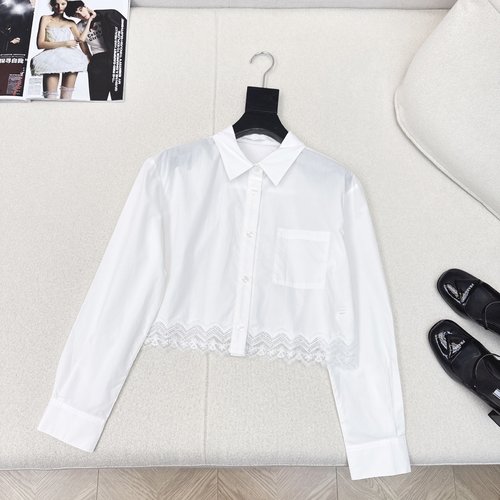 Louis Vuitton Nautical-themed Lace-trimmed Cotton Shirt