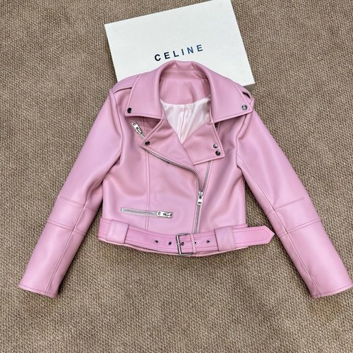 McQueen Latest McQueen Style Leather Jacket with Drawstring Waist