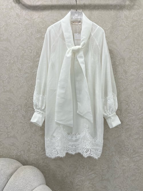 Loro Piana Graceful Embroidered Ruffled Wide-Sleeve Maxi Dress with Detachable Belt