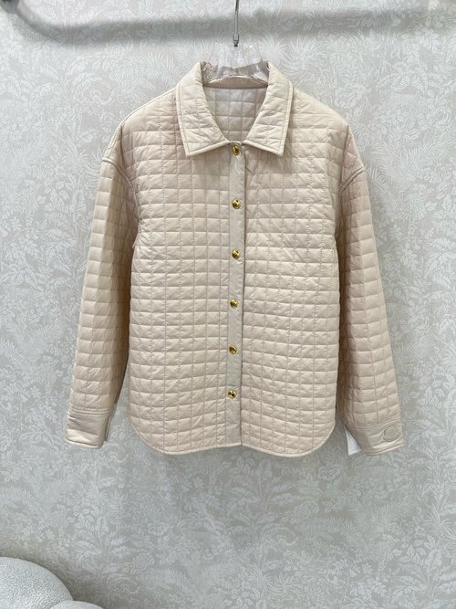 Moncler Lightweight Quilted Jacket with Checked Pattern and Badge