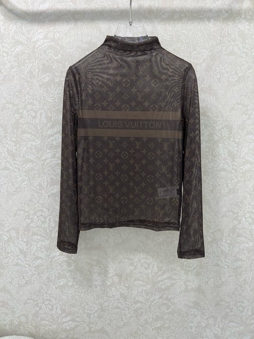 Louis Vuitton Small Collar Floral Print Mesh Camisole