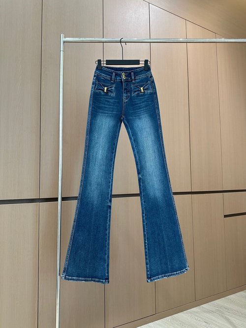 Yves Saint Laurent Designer s Gradient Wash Micro-flare Jeans with Decor