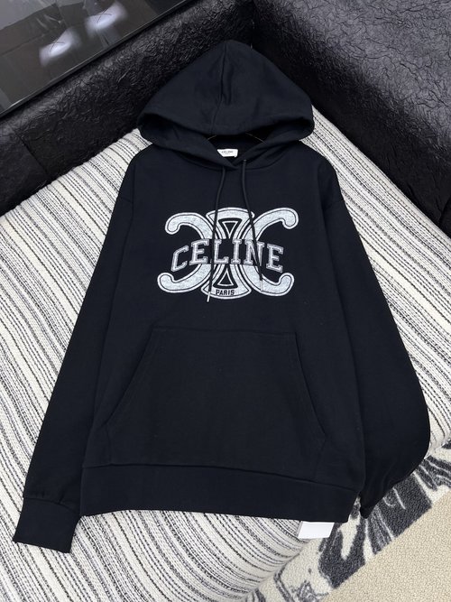 Celine Classic Hooded Sweatshirt, Clean Design, Loose Fit and Comfortable