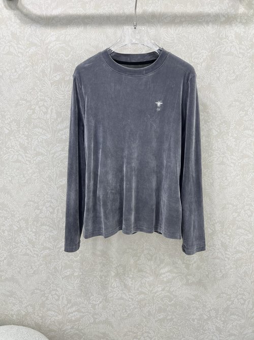 Dior Velvet Base Layer with Bee Logo Embroidery for Stylish Layering