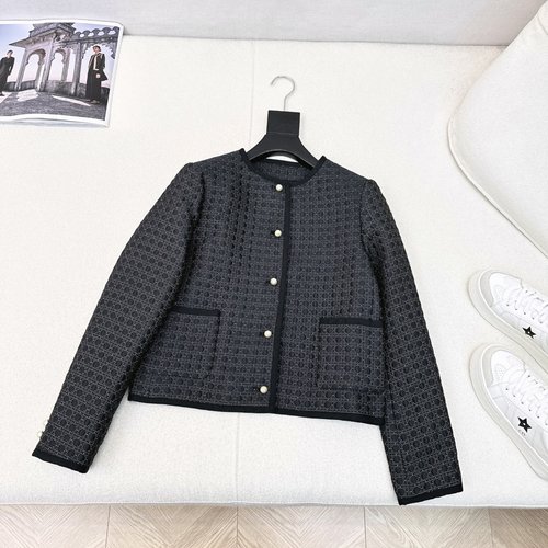 Dior Elegant Pearl-Buttoned Quilted Jacket