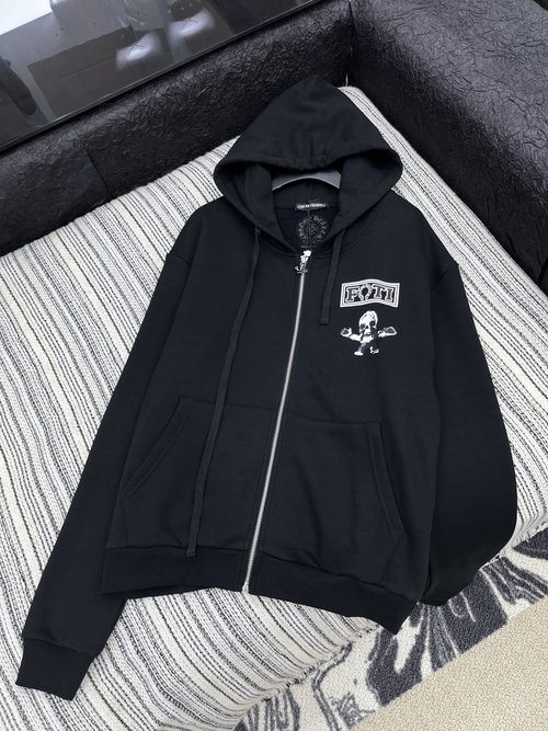 Chrome Hearts Zipper Color - Blocked Print Jacket for Everyday Wear