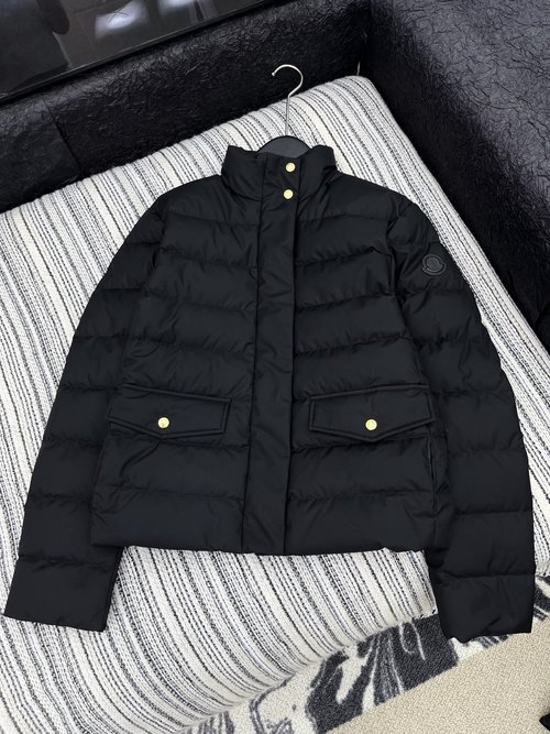 Moncler Stand Collar Down Jacket with Soft Matte Fabric