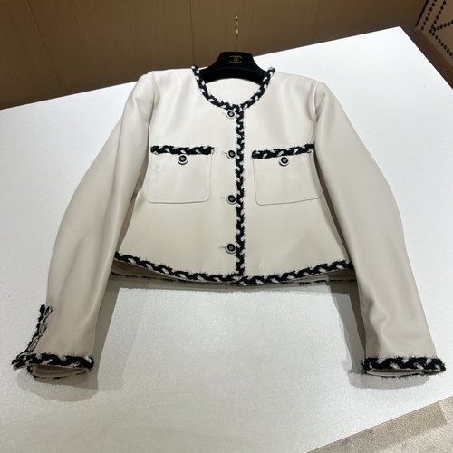 Chanel Timeless Leather Coat Adorned with Bespoke Metal Buttons