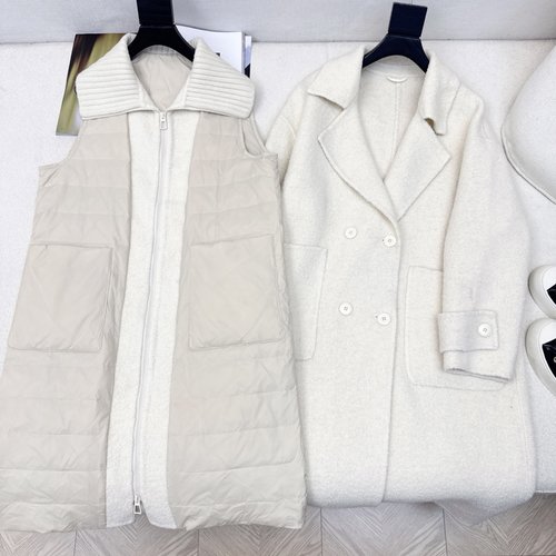 Max Mara Detachable Cashmere Down Vest and Coat Set
