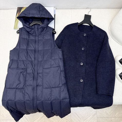 Max Mara Detachable Cashmere Down Vest and Coat Set