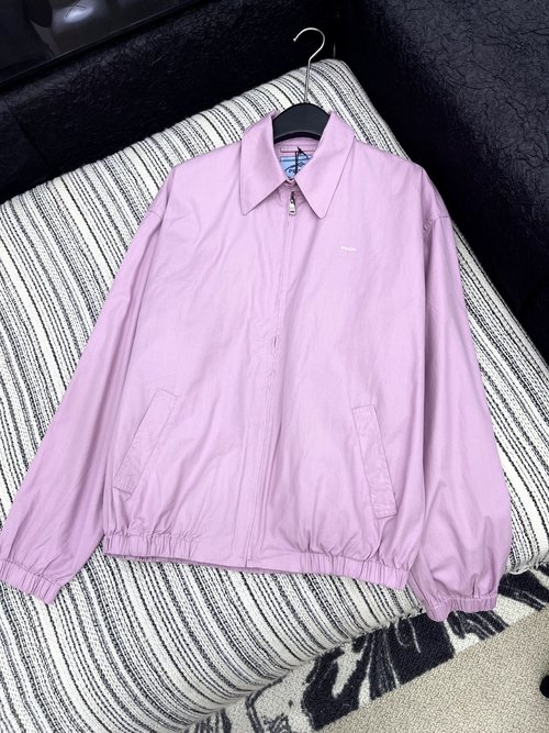 Prada Solid Color Collared Jacket, Classic and Attractive