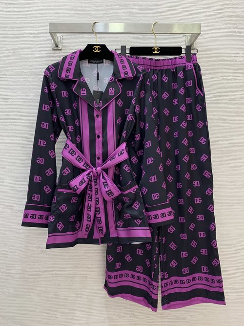 Dolce & Gabbana Pajama-Style Homewear Set with Letter Logo