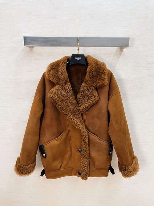 Celine Authentic Imported Suede Faux Fur Garment