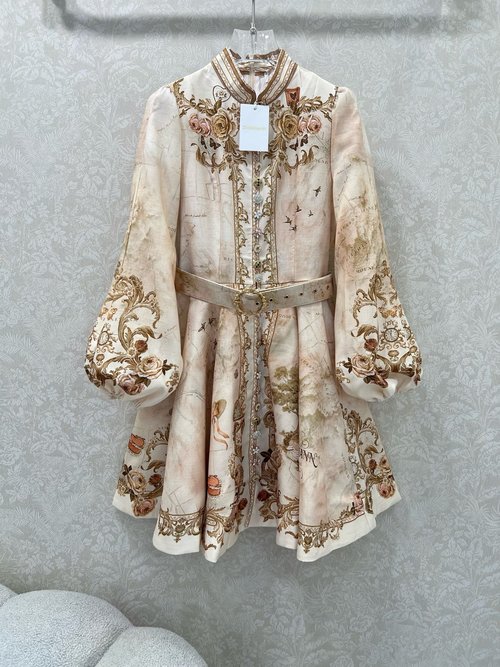 Zimmermann Zimmerman Position Print Short Dress with Luxurious Details
