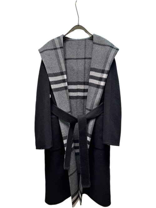Burberry Long-length Hooded Coat in Black, Camel and Dark Grey