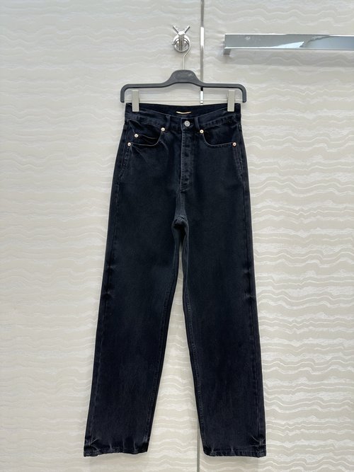 Loro Piana Exclusive High - end Original V - Waist Jeans with Vintage Wash