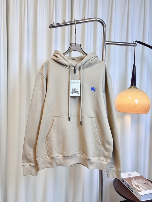 Burberry Custom Knit Hoodie with Embroidered & Printed Logo, All-Purpose