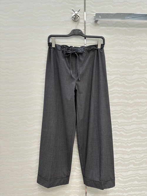The Row Exclusive Original Wool Wide-leg Pants with Drawstring Waist