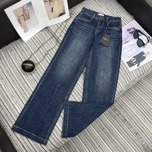 Yves Saint Laurent Recommended Straight Jeans with Embroidered Logo