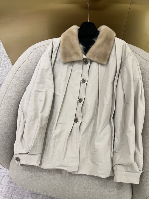 Versace Barn-Style Fur Parka Featuring Imported Fox Fur and Copenhagen Mink Collar