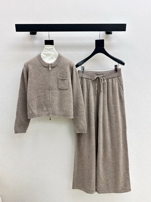 Loro Piana Exclusive Minimalist Knit Set in Custom Wool Fabric