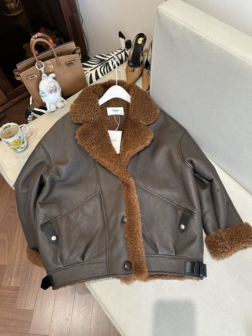 Celine Imported Spanish Top-quality Merino Sheepskin Fur One-piece