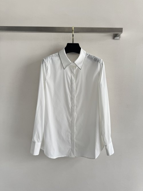 Brunello Cucinelli Custom Cotton Blend Shirt with Pearl Chain Decoration