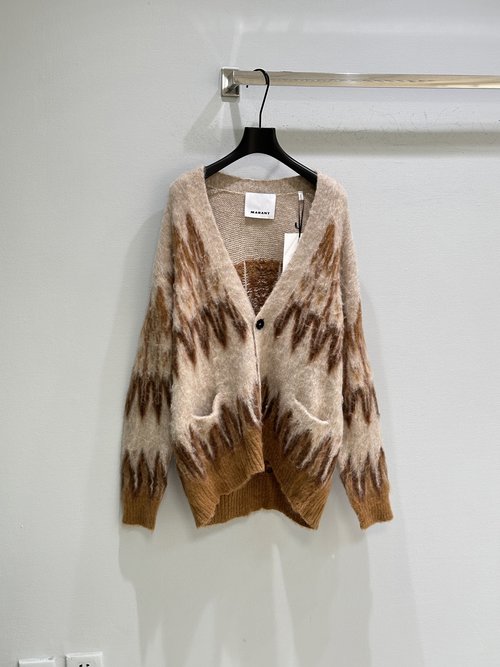 Versace Oversized Knitted Garment with Fair Isle Pattern and Colorful Stripes