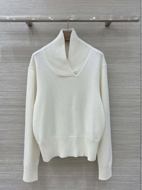 The Row Exclusive Row-style V-neck Cashmere Top, Loose Fit, Imported Yarn